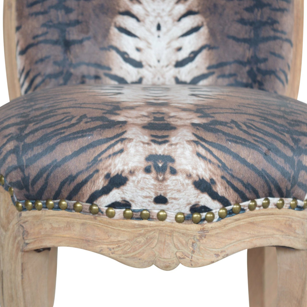 Heritage Collection Tiger Printed Studded Chair