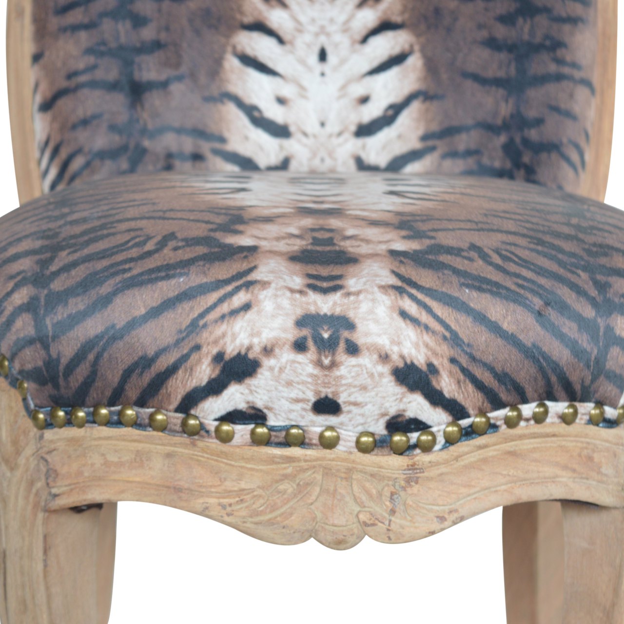 Heritage Collection Tiger Printed Studded Chair