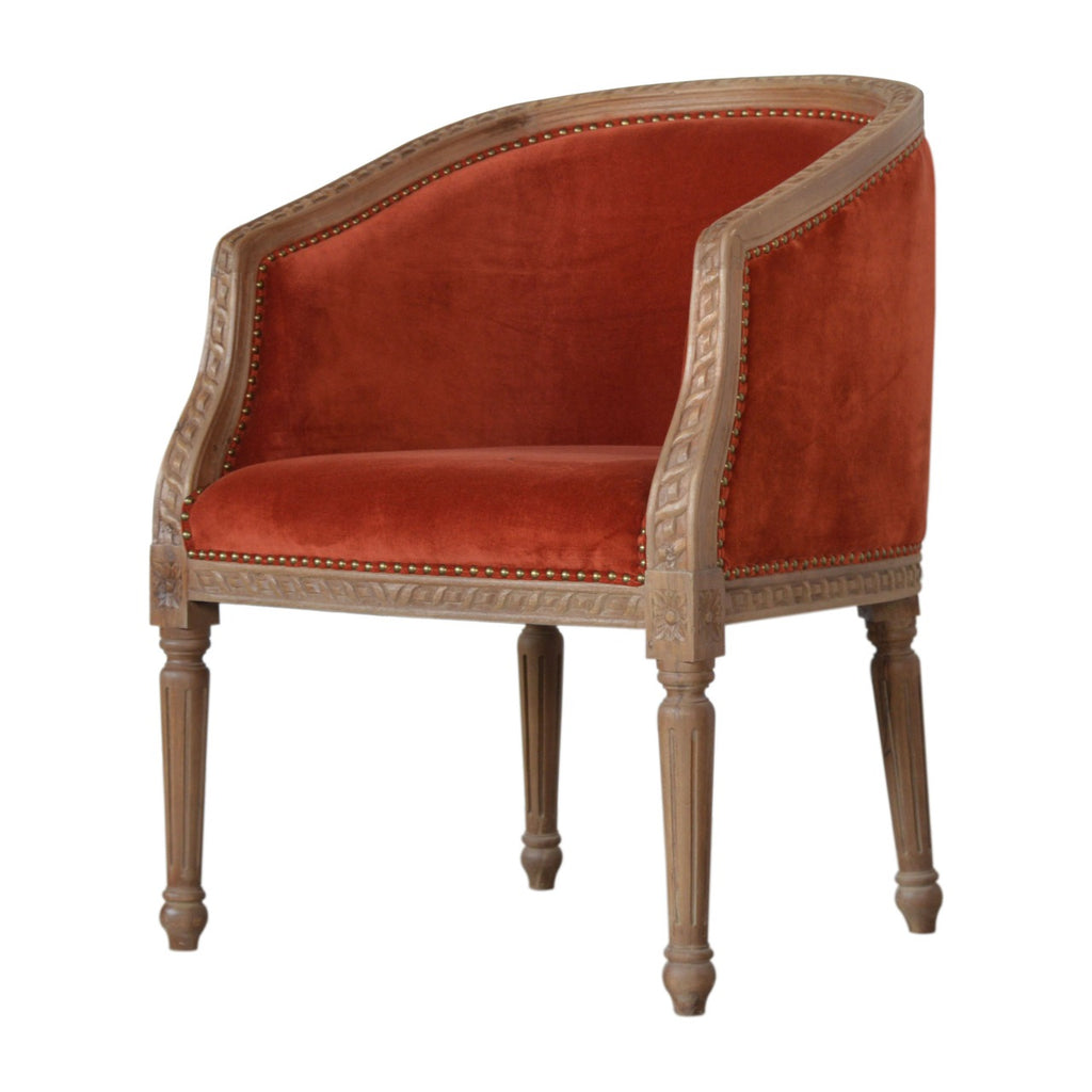 Heritage Collection Rust Velvet Occasional Chair