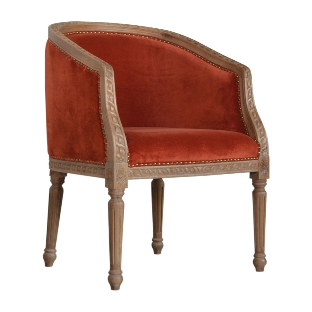 Heritage Collection Rust Velvet Occasional Chair