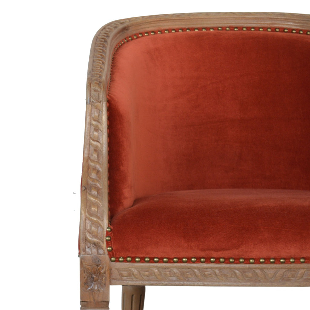 Heritage Collection Rust Velvet Occasional Chair