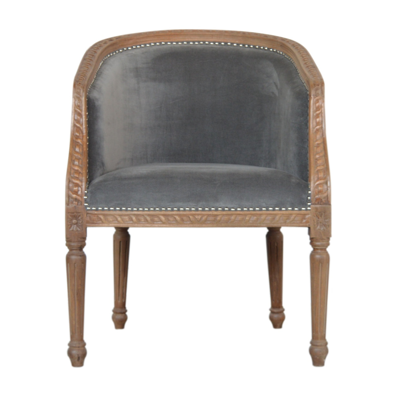 Heritage Collection Grey Velvet Occasional Chair