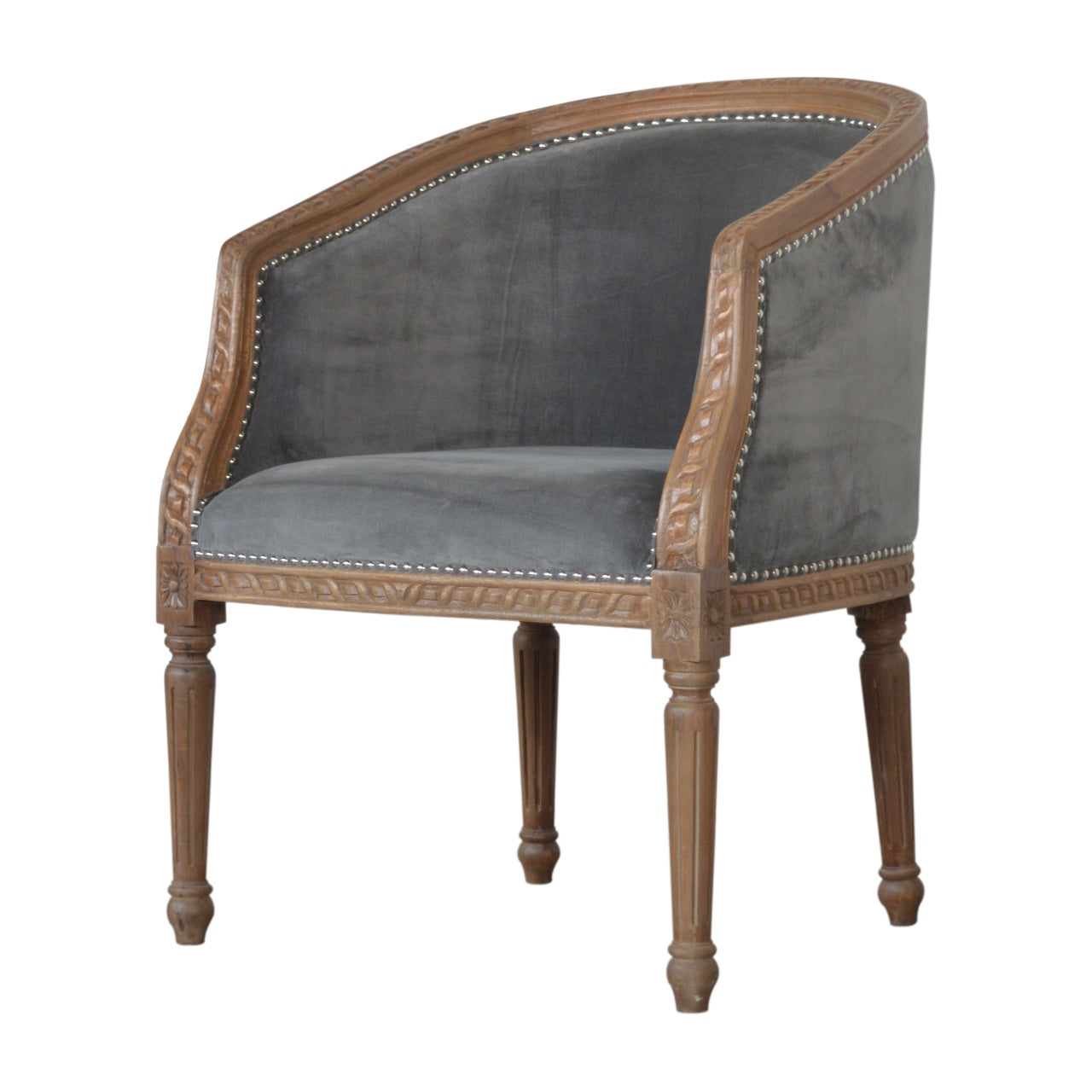 Heritage Collection Grey Velvet Occasional Chair
