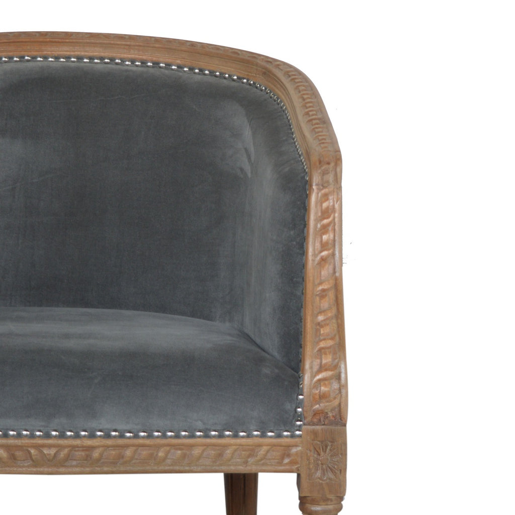 Heritage Collection Grey Velvet Occasional Chair
