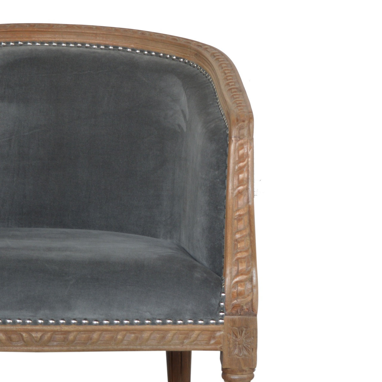 Heritage Collection Grey Velvet Occasional Chair