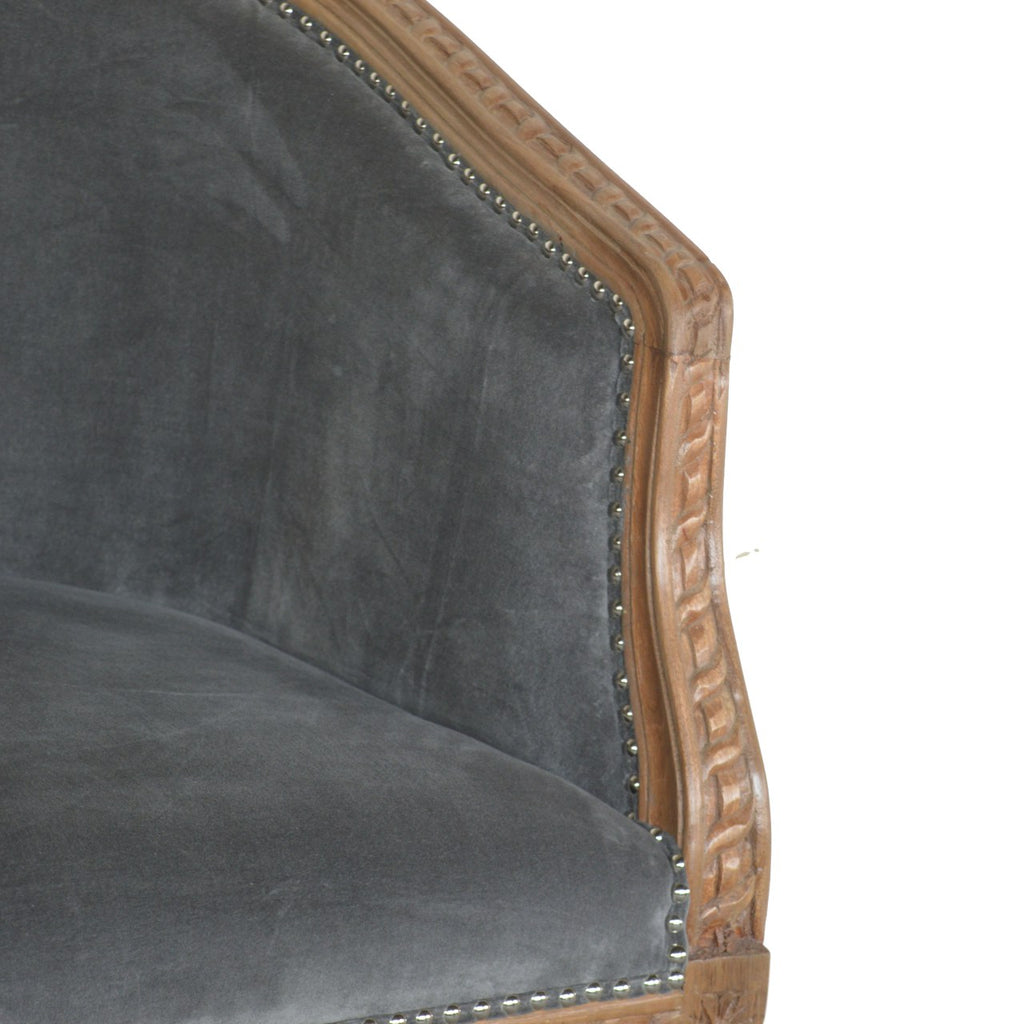 Heritage Collection Grey Velvet Occasional Chair
