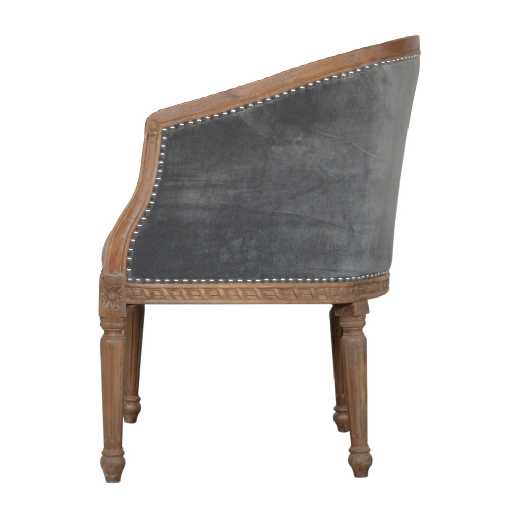 Heritage Collection Grey Velvet Occasional Chair