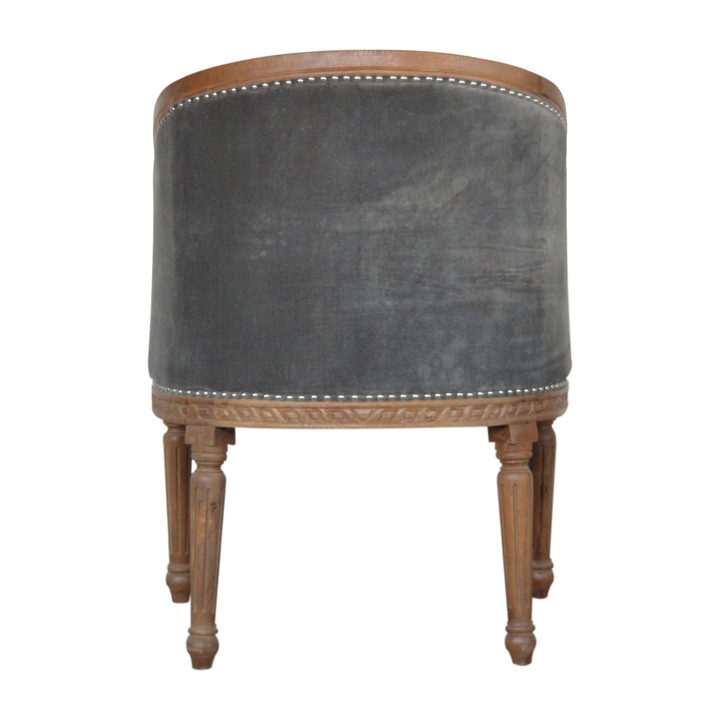 Heritage Collection Grey Velvet Occasional Chair