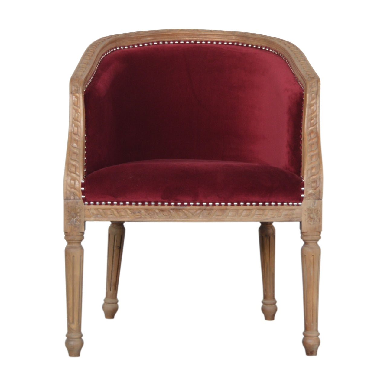 Heritage Collection Wine Red Velvet Occasional Chair