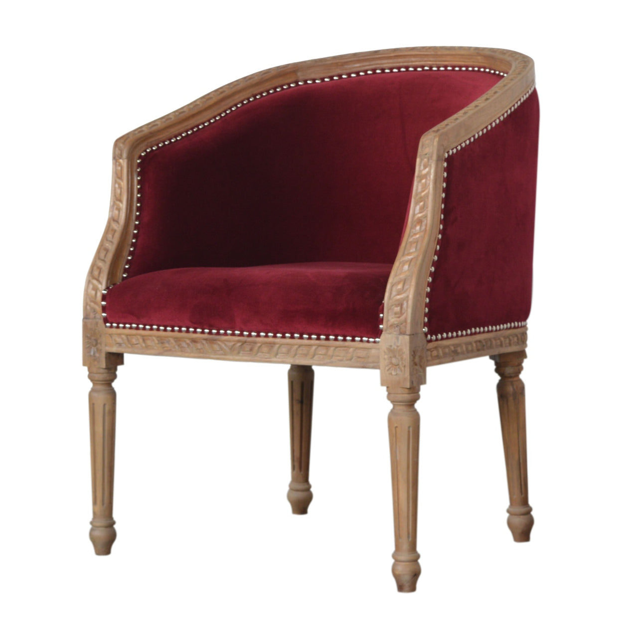 Heritage Collection Wine Red Velvet Occasional Chair