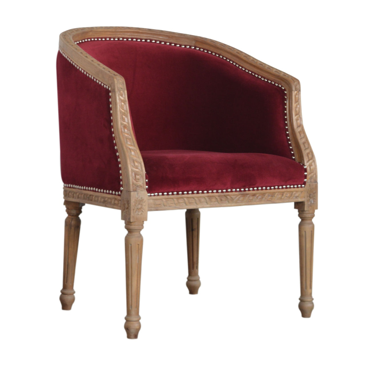Heritage Collection Wine Red Velvet Occasional Chair