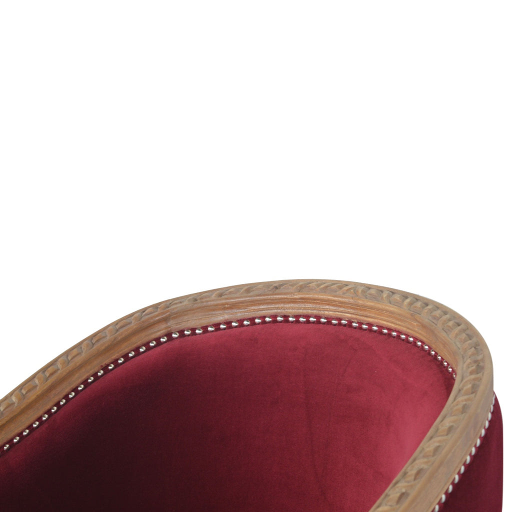 Heritage Collection Wine Red Velvet Occasional Chair
