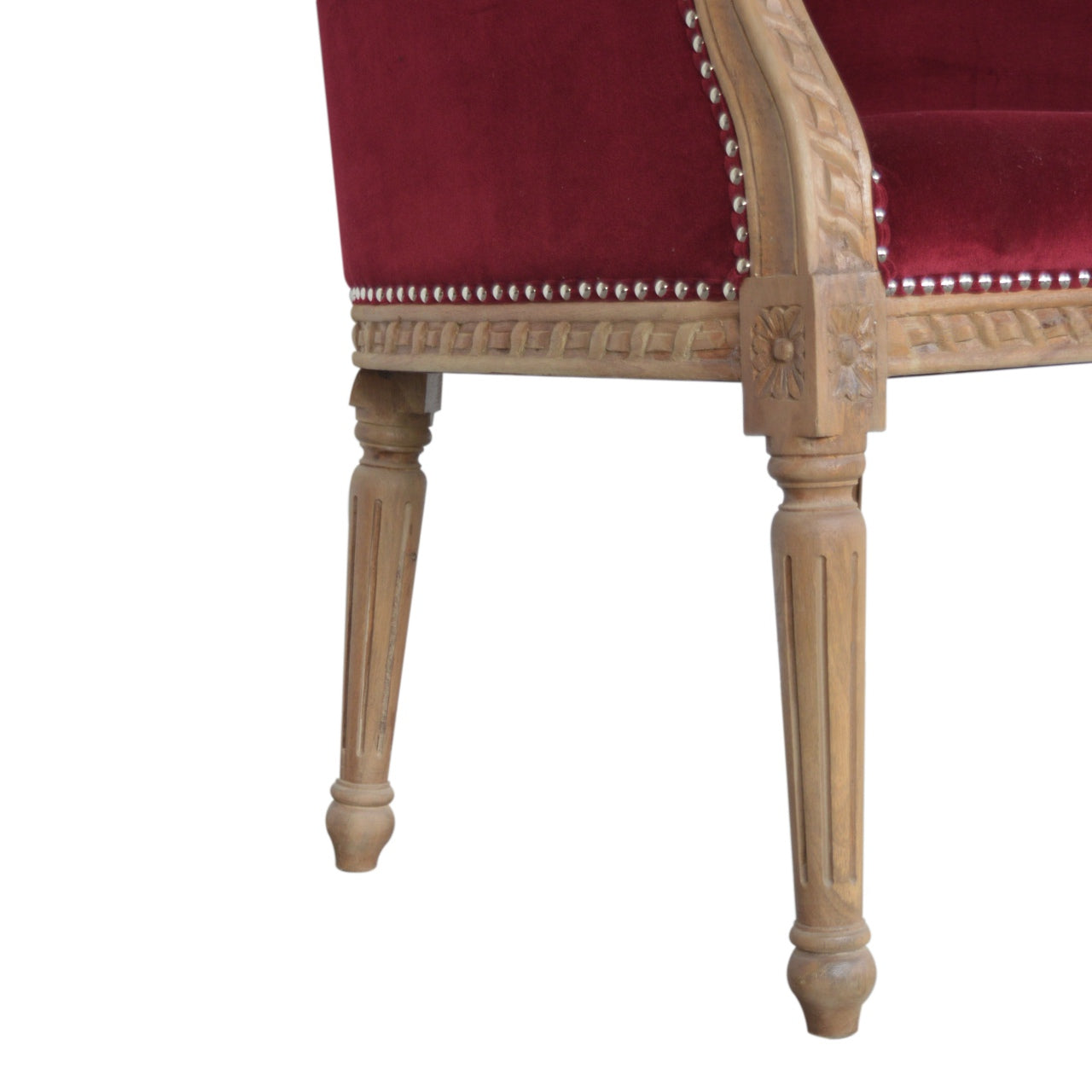 Heritage Collection Wine Red Velvet Occasional Chair