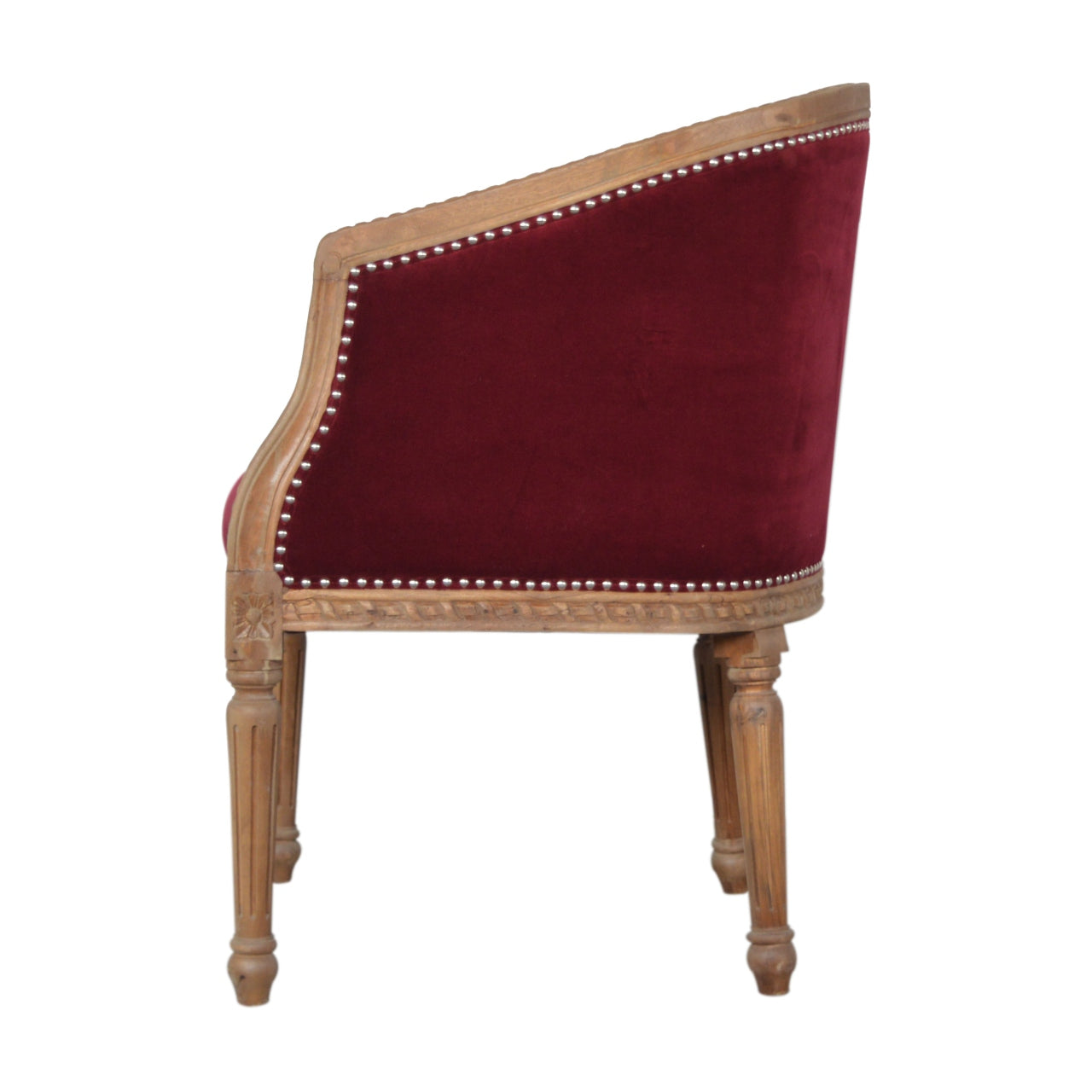 Heritage Collection Wine Red Velvet Occasional Chair