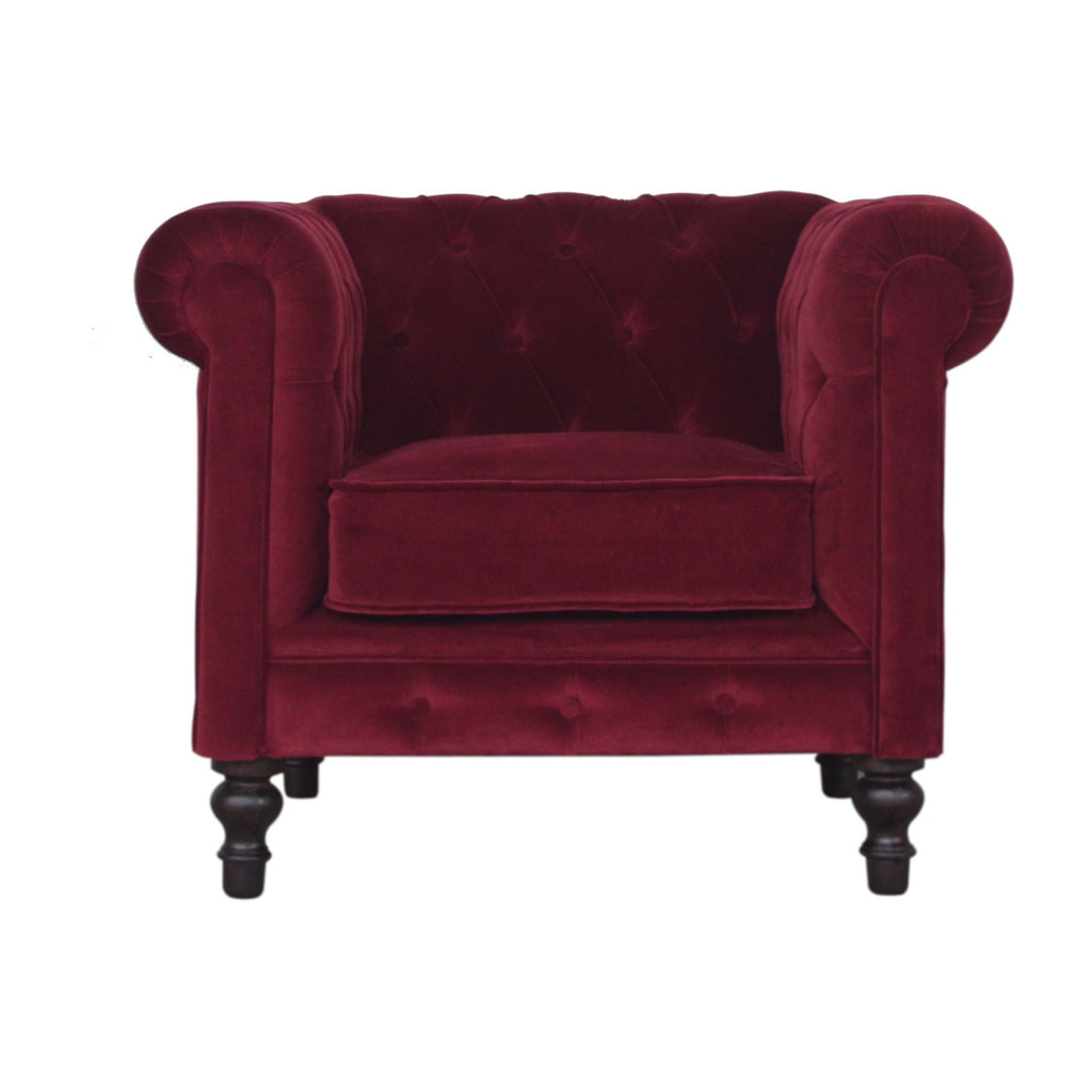 Heritage Collection Wine Red Chesterfield Armchair