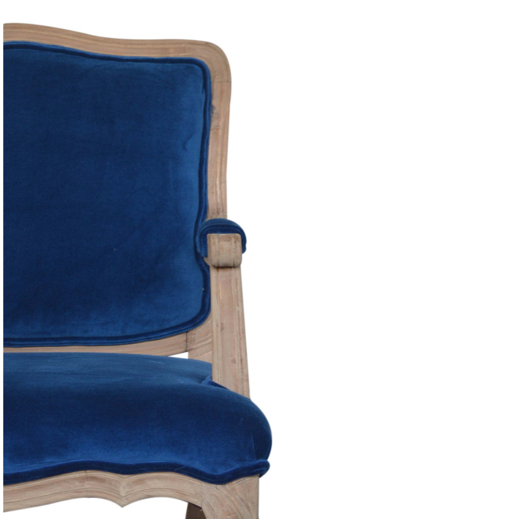 Heritage Collection Royal Blue Velvet French Chair