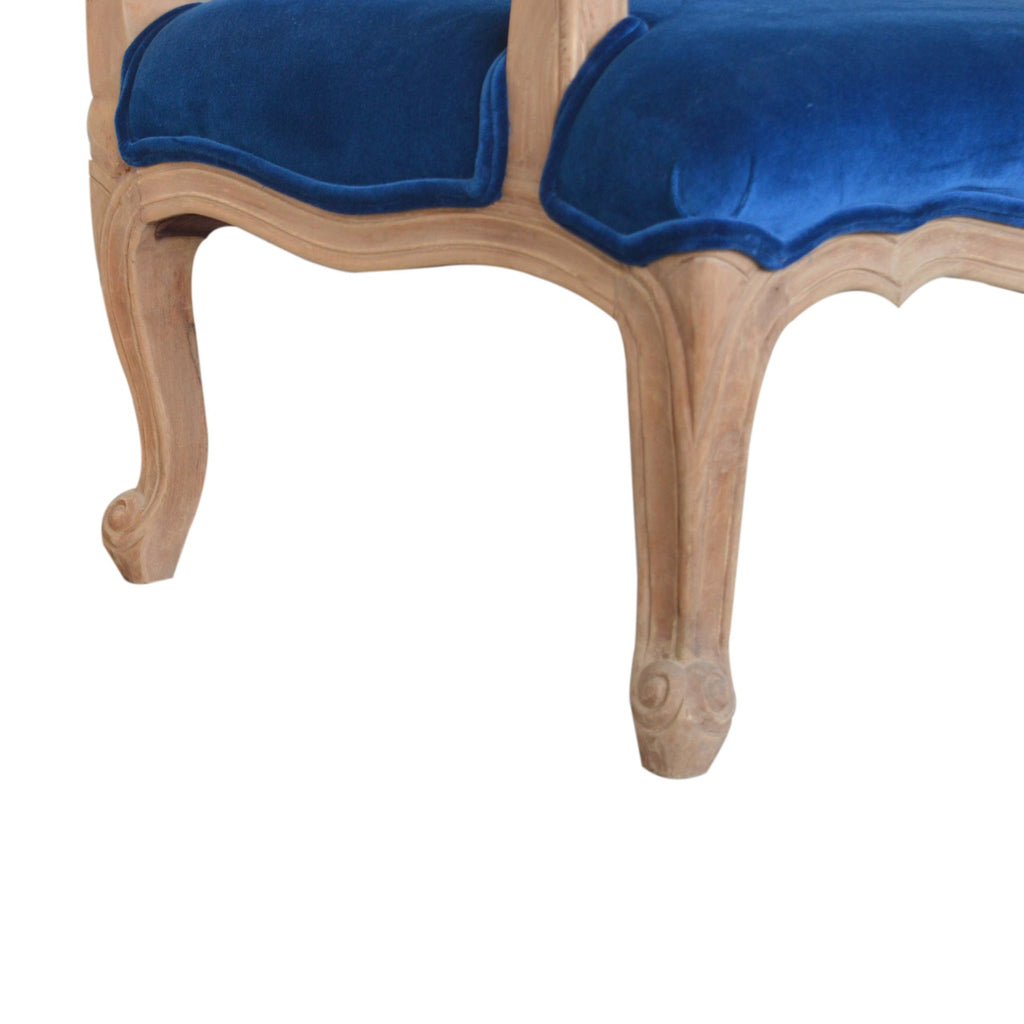 Heritage Collection Royal Blue Velvet French Chair