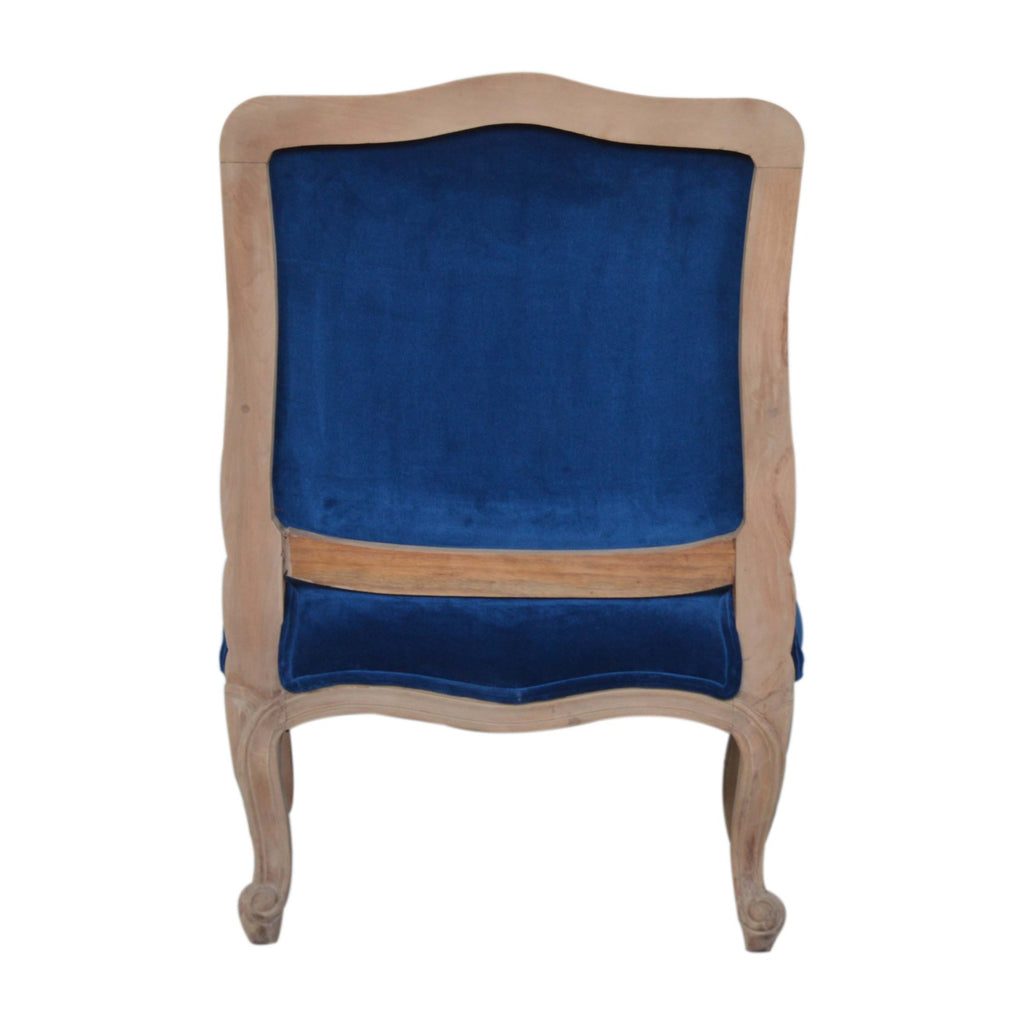Heritage Collection Royal Blue Velvet French Chair