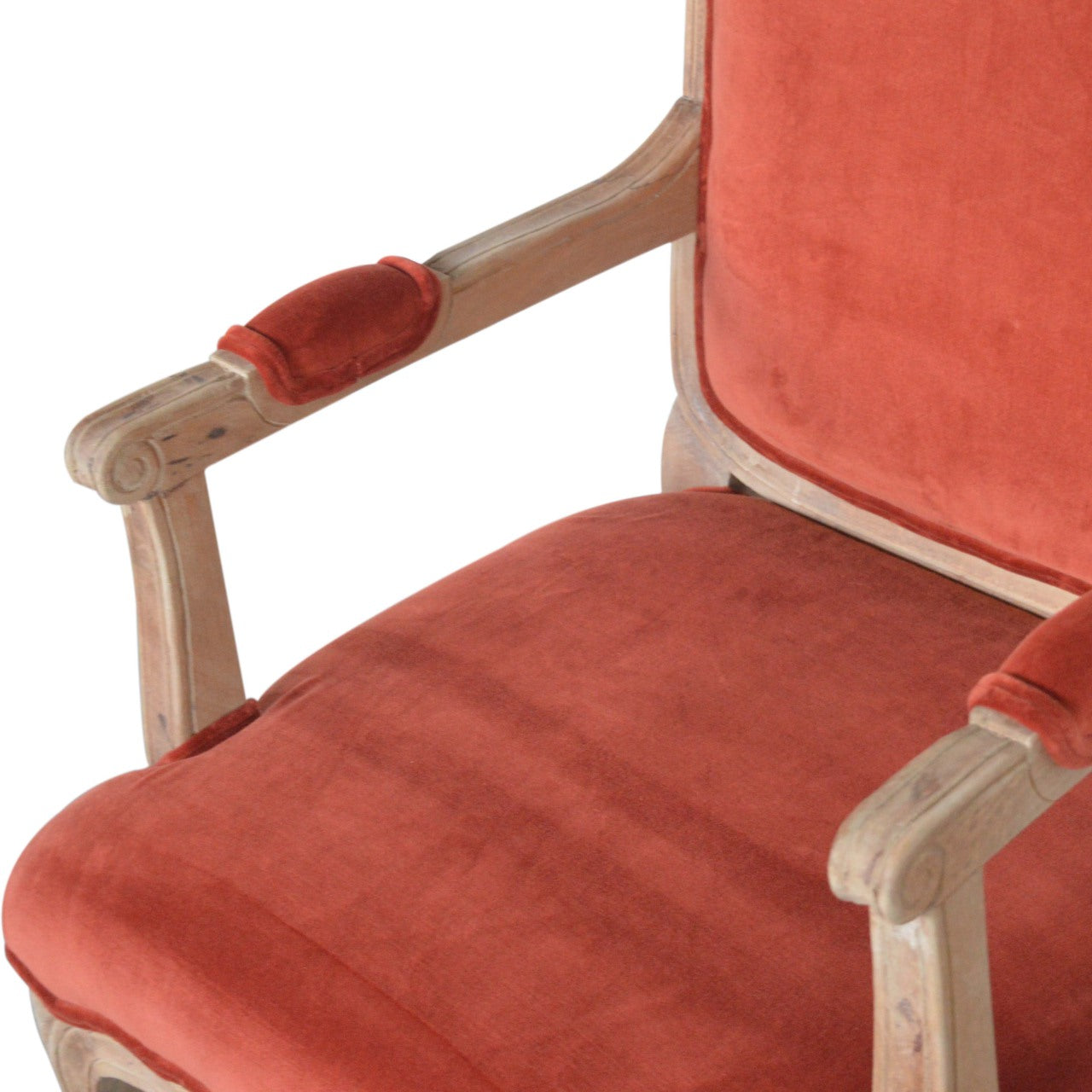 Heritage Collection Brick Red Velvet French Style Chair