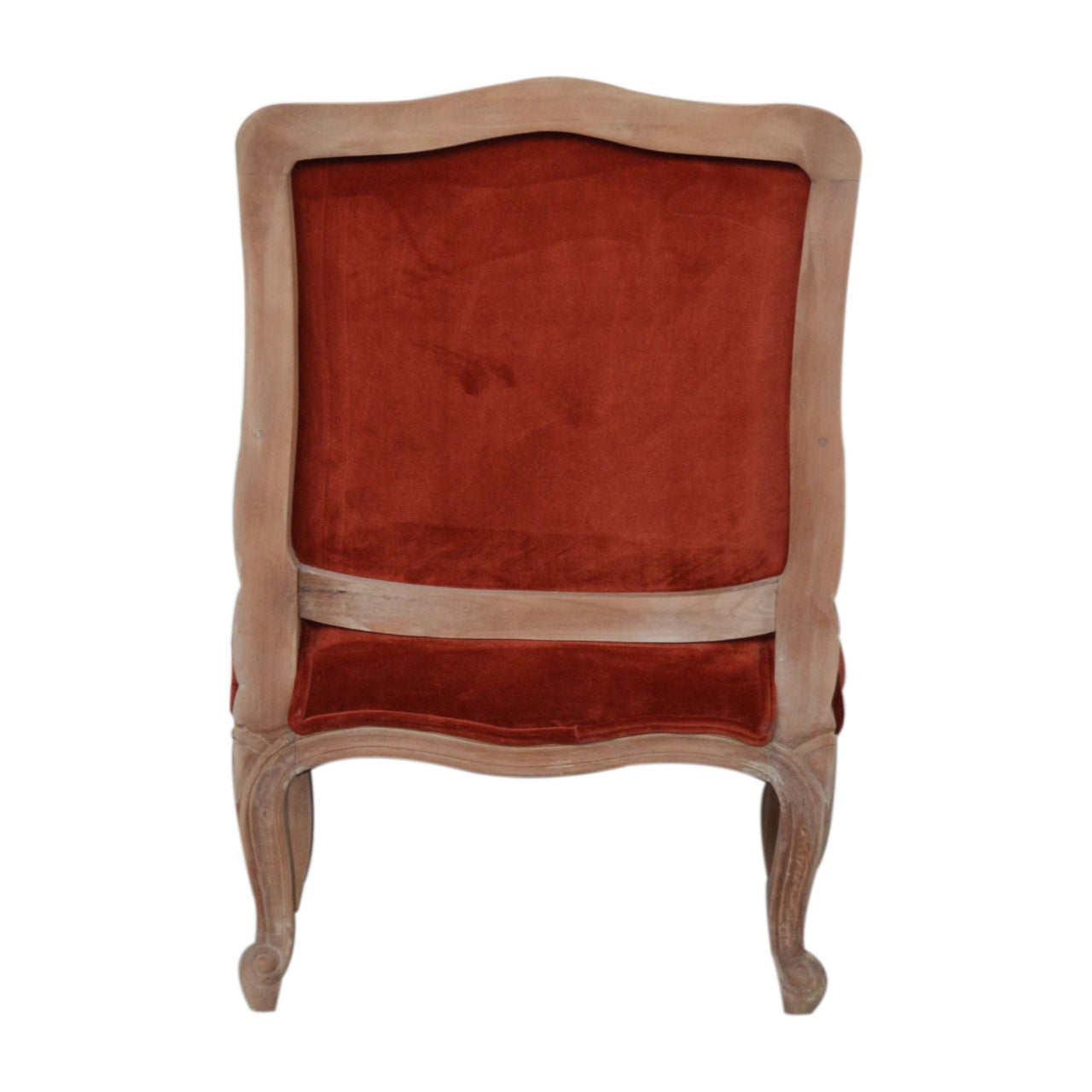 Heritage Collection Brick Red Velvet French Style Chair