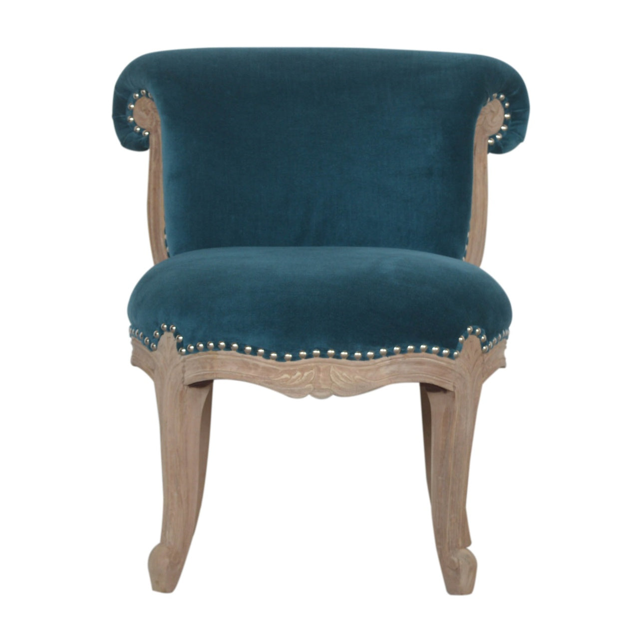 Heritage Collection Teal Velvet Studded Chair