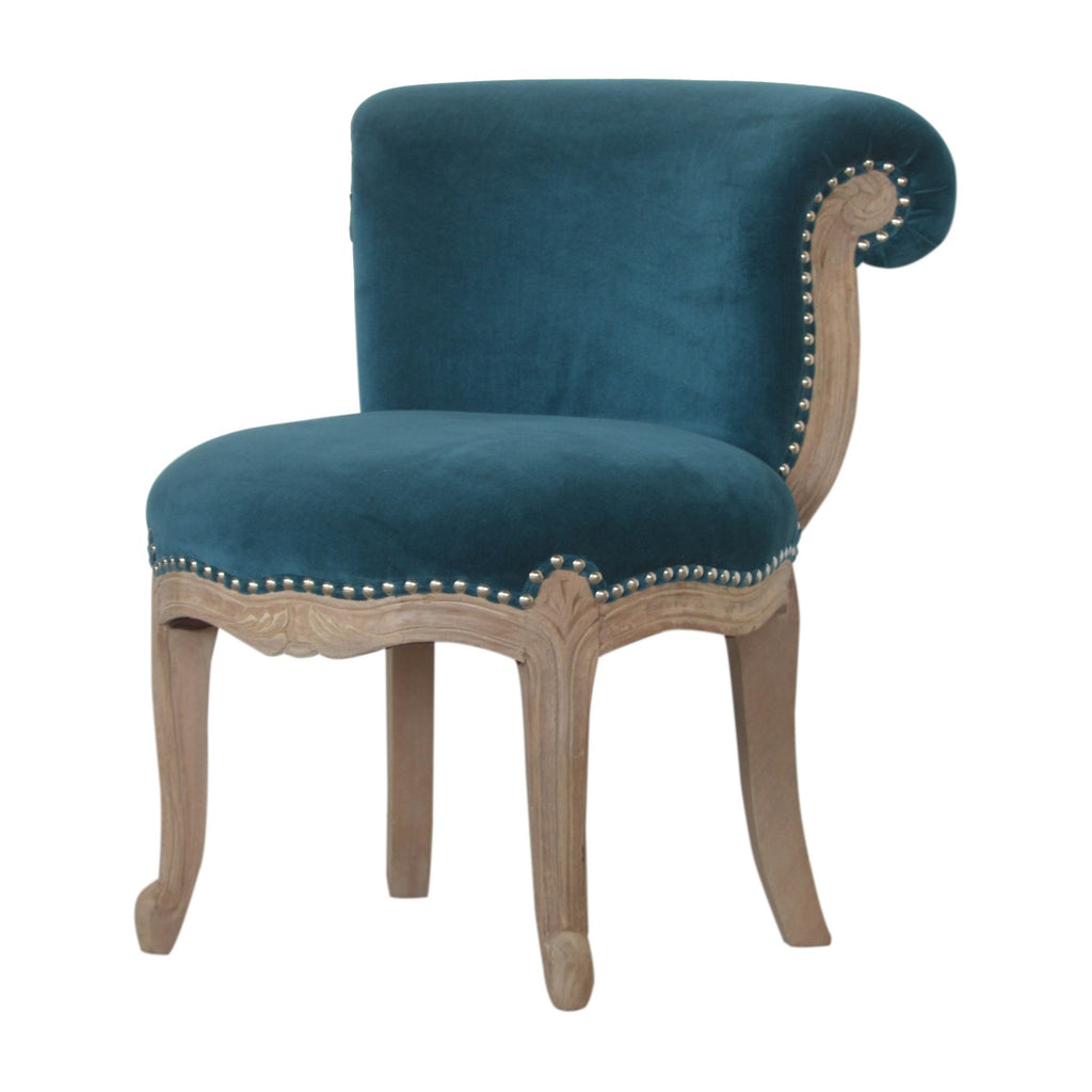 Heritage Collection Teal Velvet Studded Chair