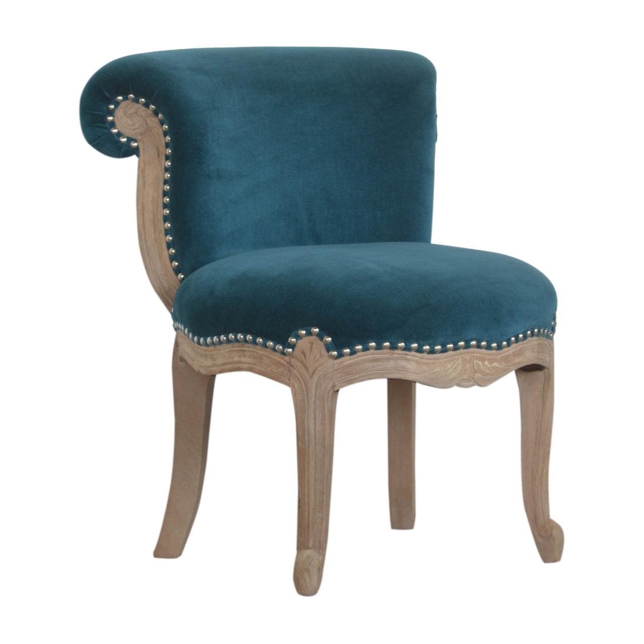 Heritage Collection Teal Velvet Studded Chair