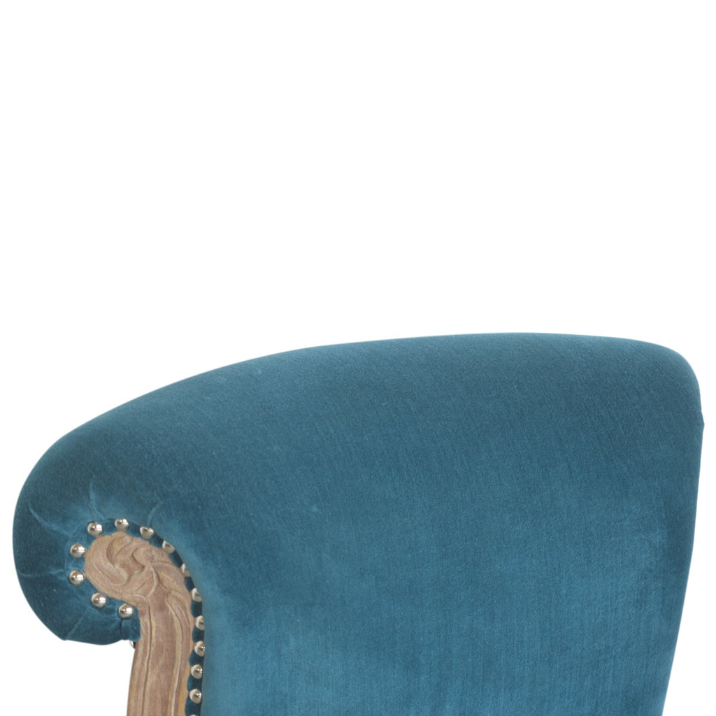 Heritage Collection Teal Velvet Studded Chair