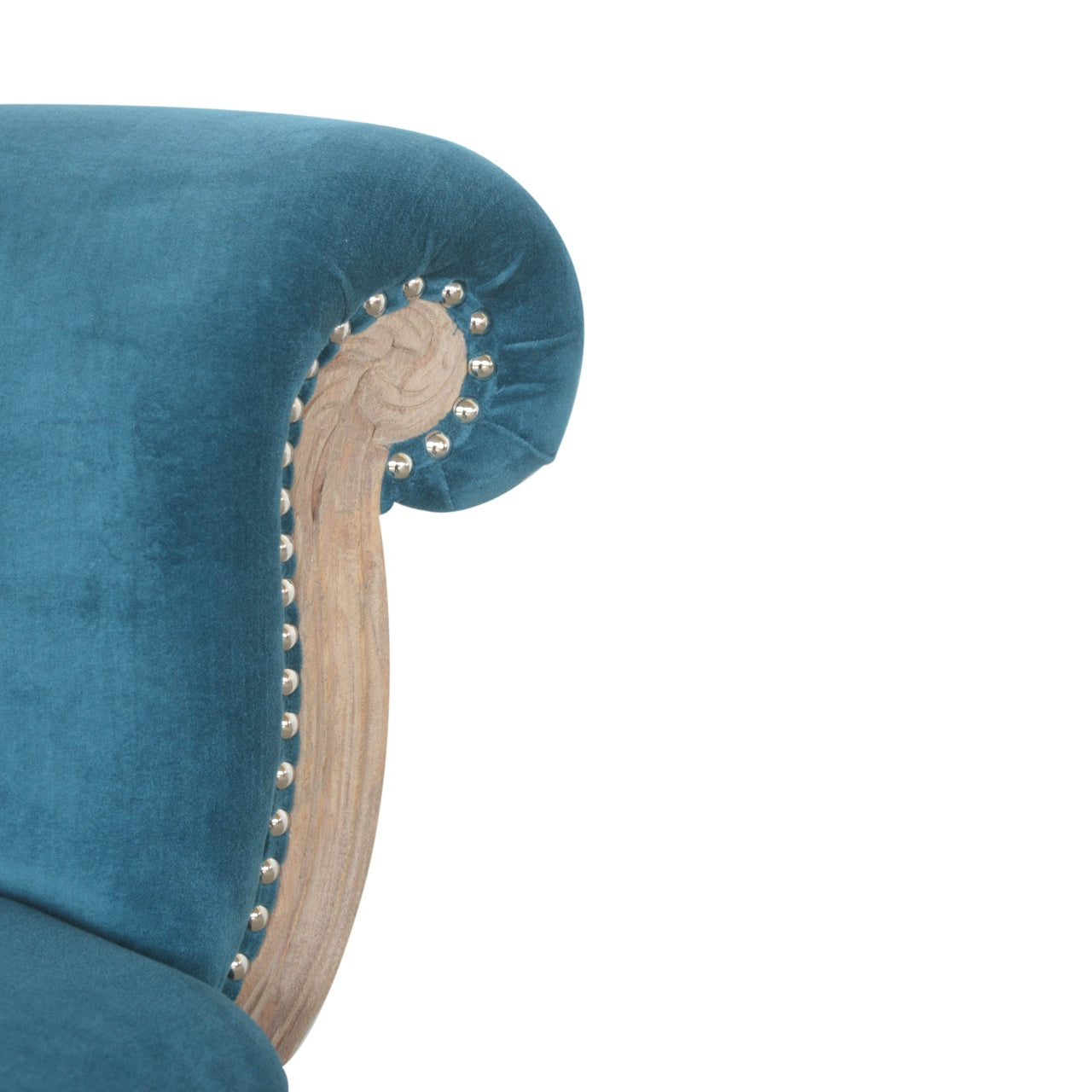 Heritage Collection Teal Velvet Studded Chair