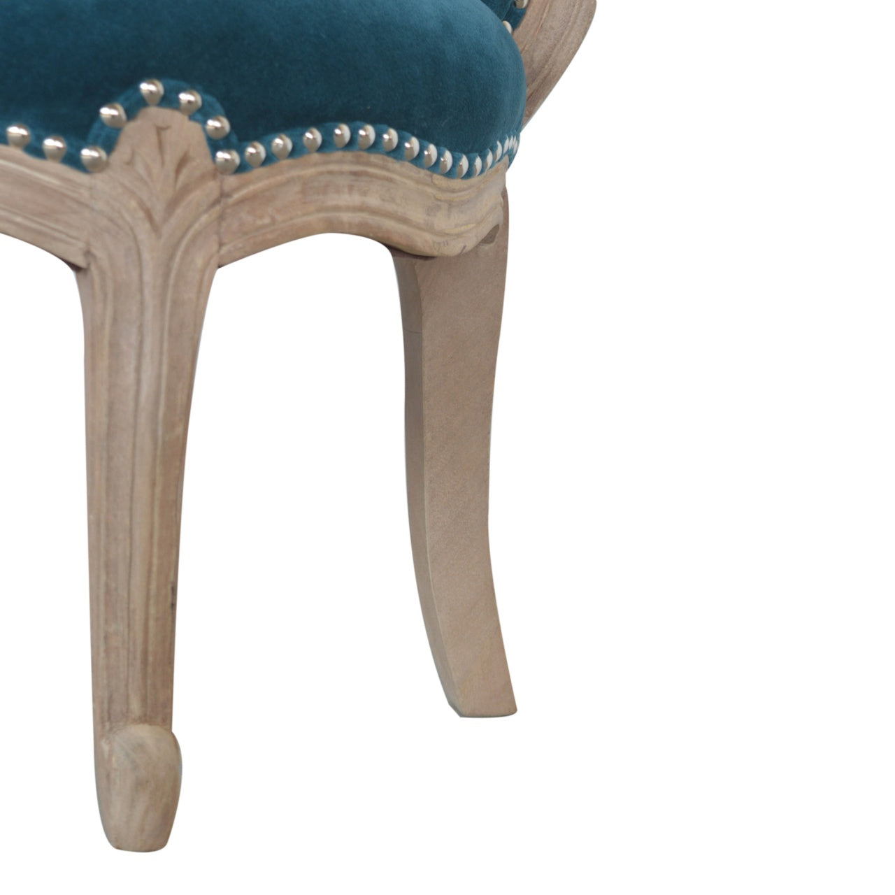 Heritage Collection Teal Velvet Studded Chair