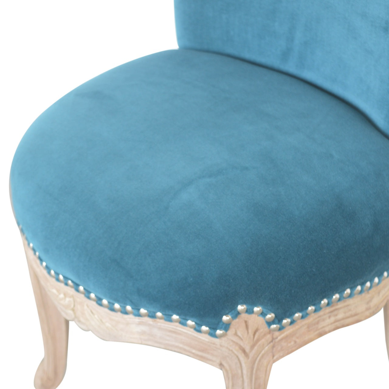 Heritage Collection Teal Velvet Studded Chair