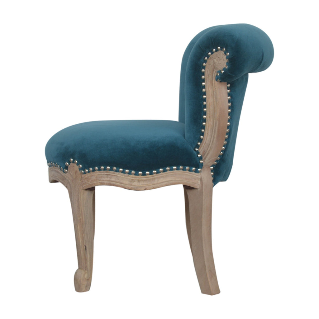 Heritage Collection Teal Velvet Studded Chair