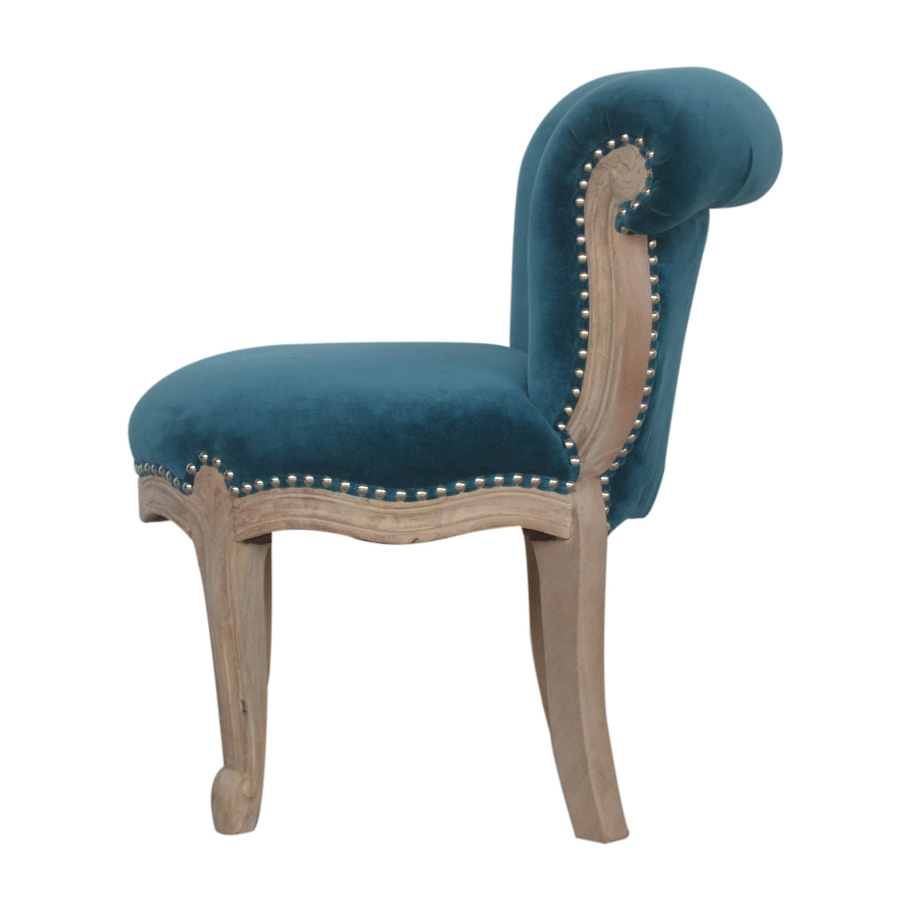 Heritage Collection Teal Velvet Studded Chair