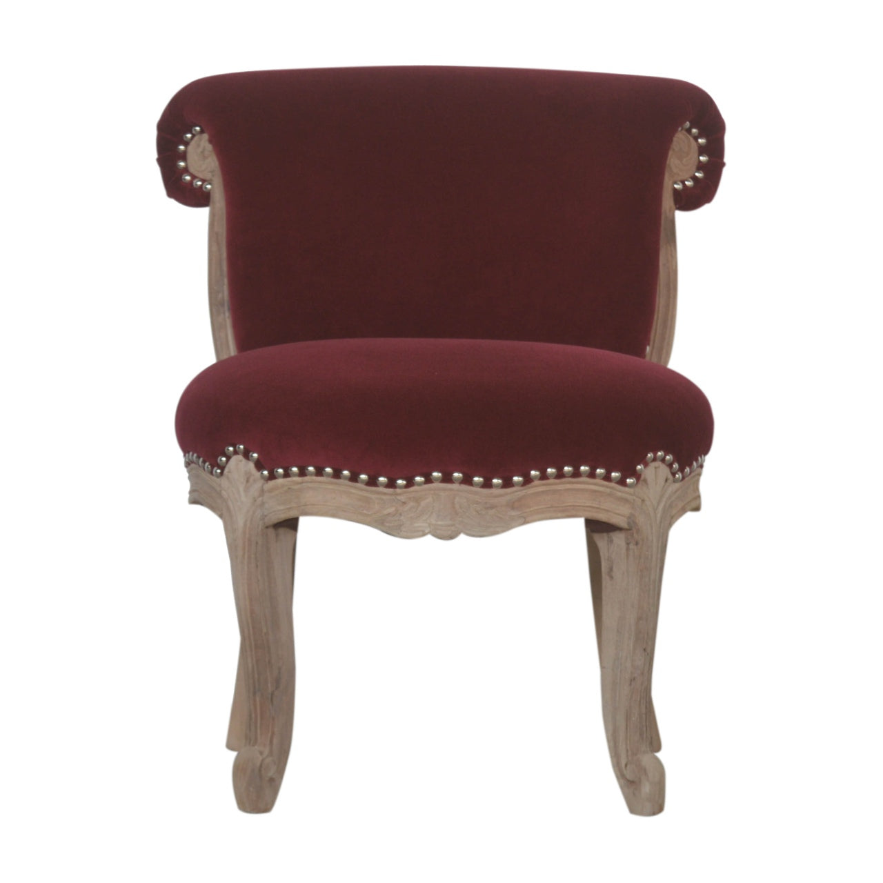 Heritage Collection Wine Red Velvet Studded Chair
