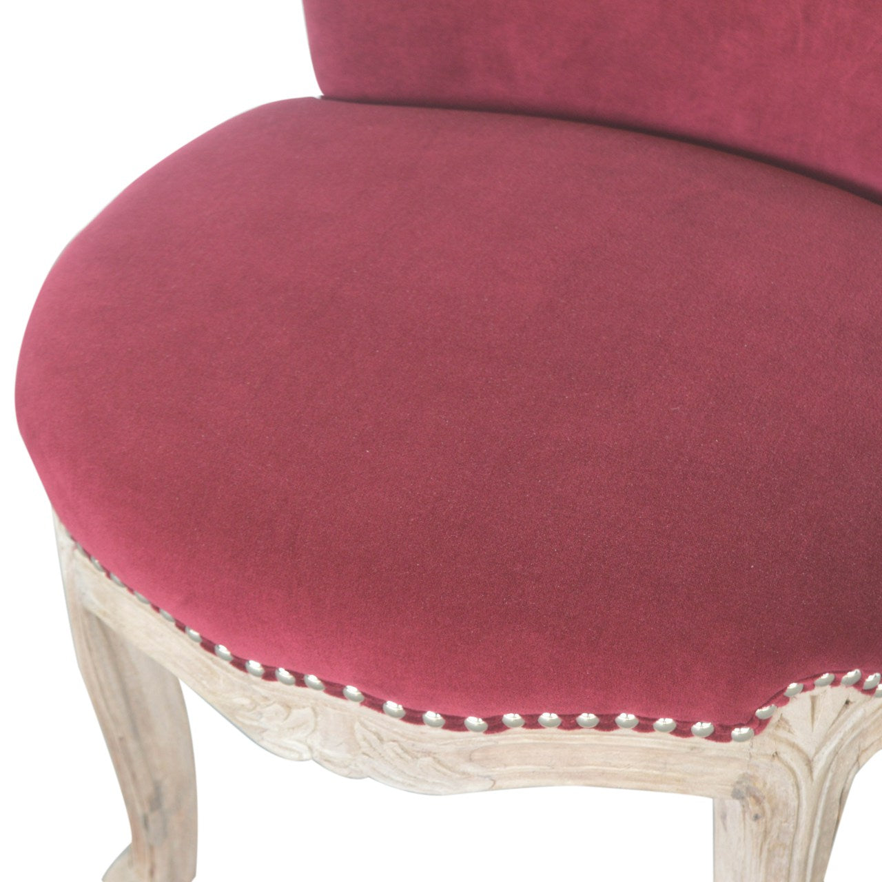 Heritage Collection Wine Red Velvet Studded Chair