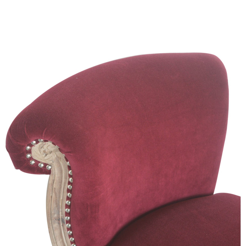 Heritage Collection Wine Red Velvet Studded Chair