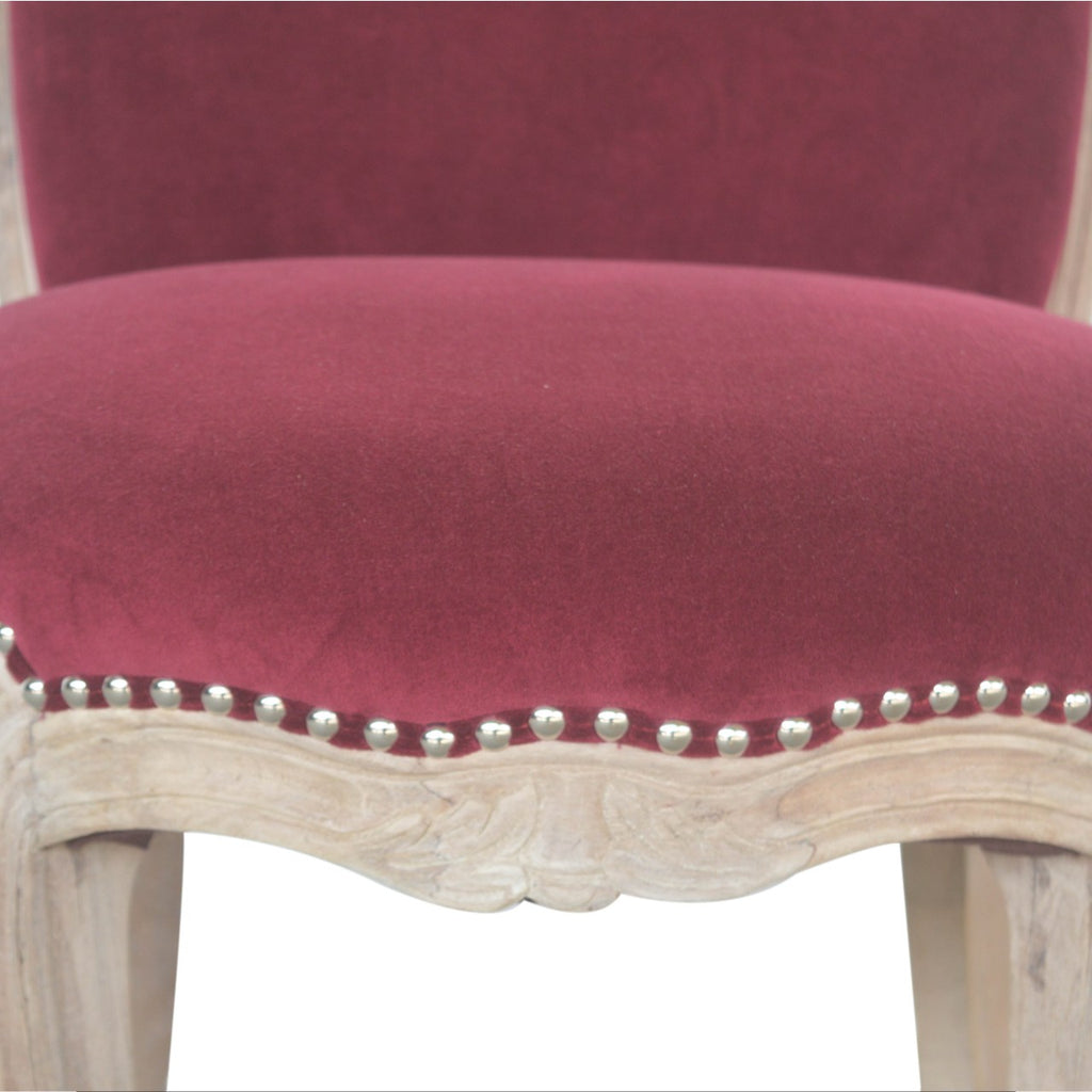 Heritage Collection Wine Red Velvet Studded Chair