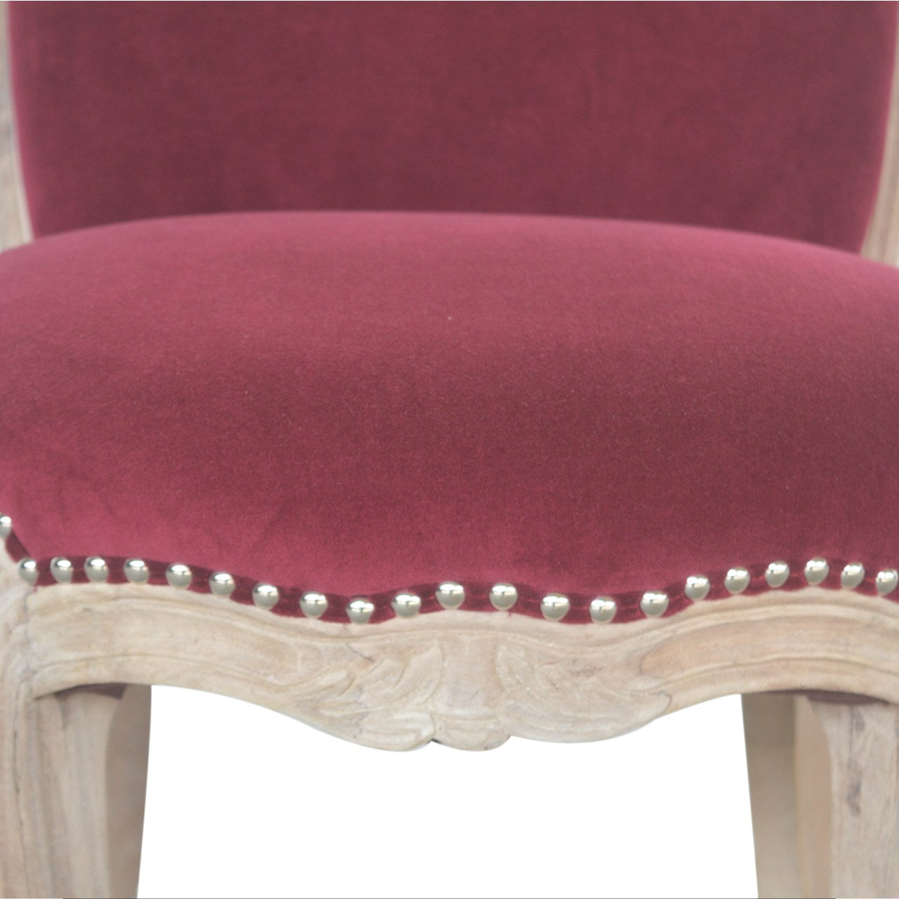Heritage Collection Wine Red Velvet Studded Chair