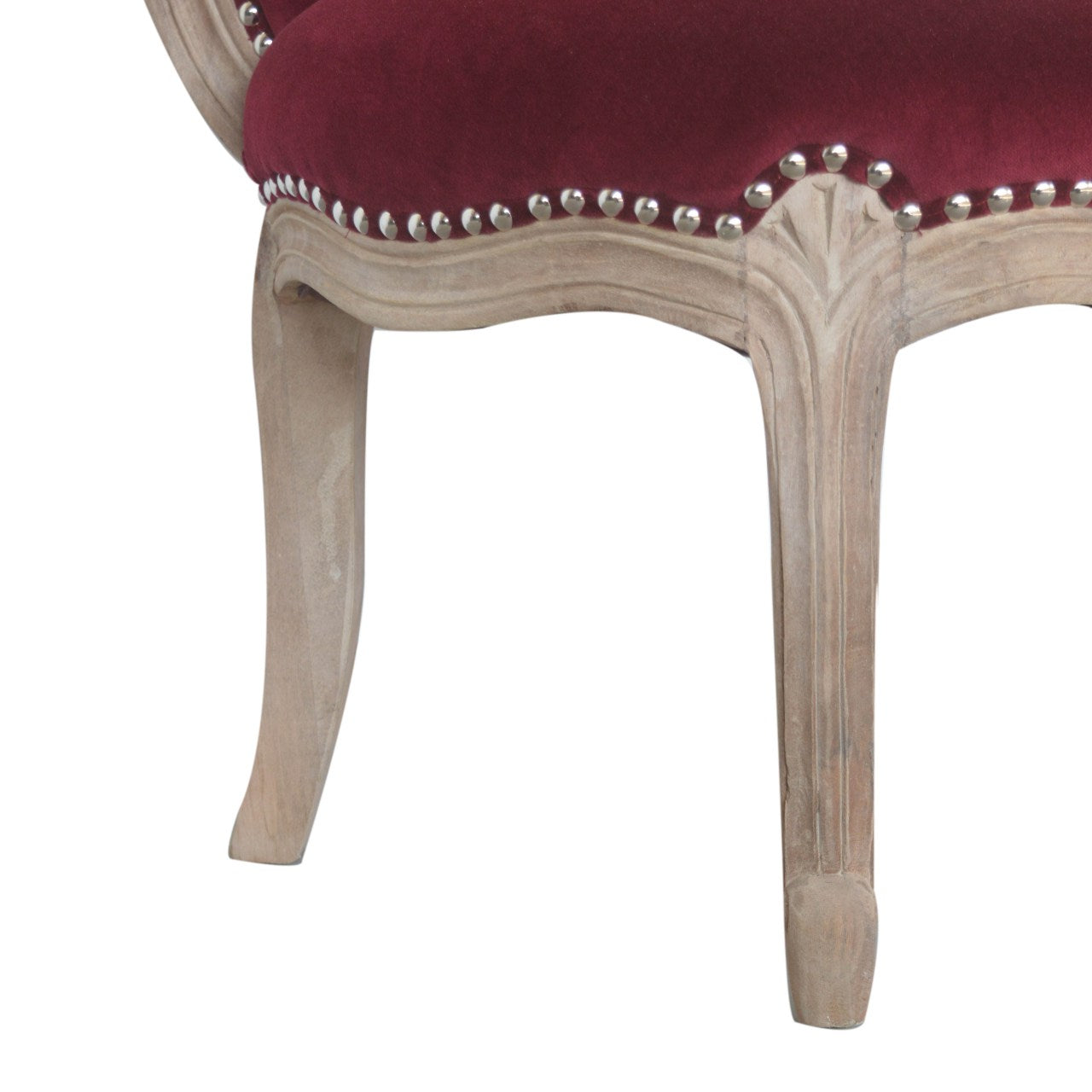 Heritage Collection Wine Red Velvet Studded Chair