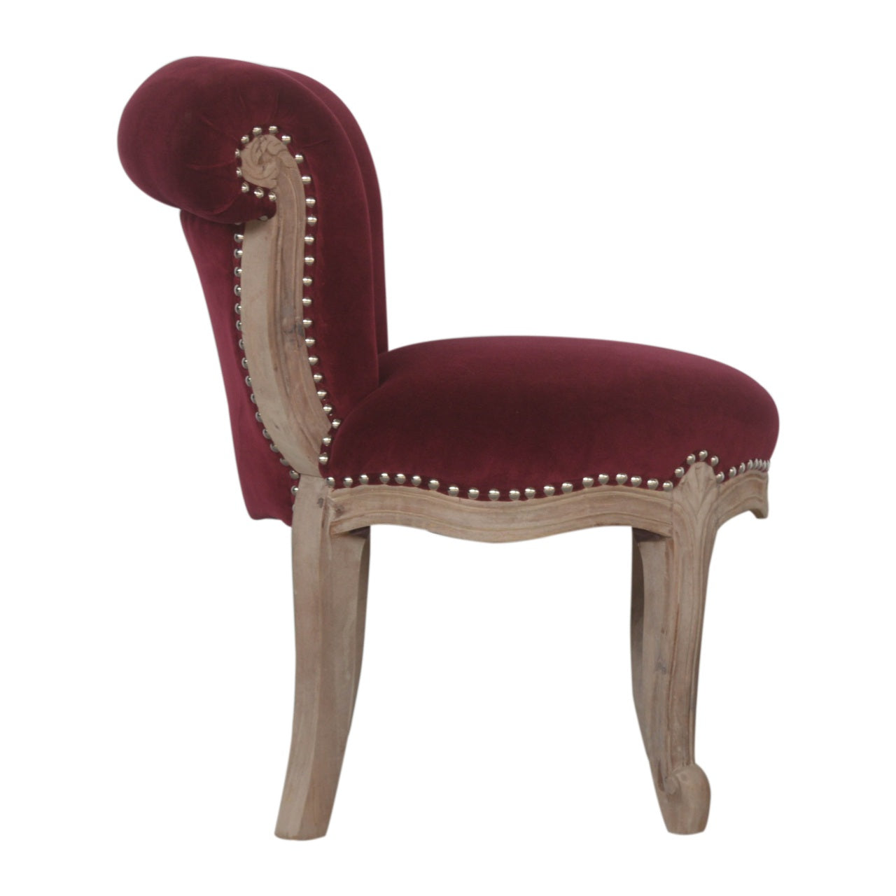 Heritage Collection Wine Red Velvet Studded Chair
