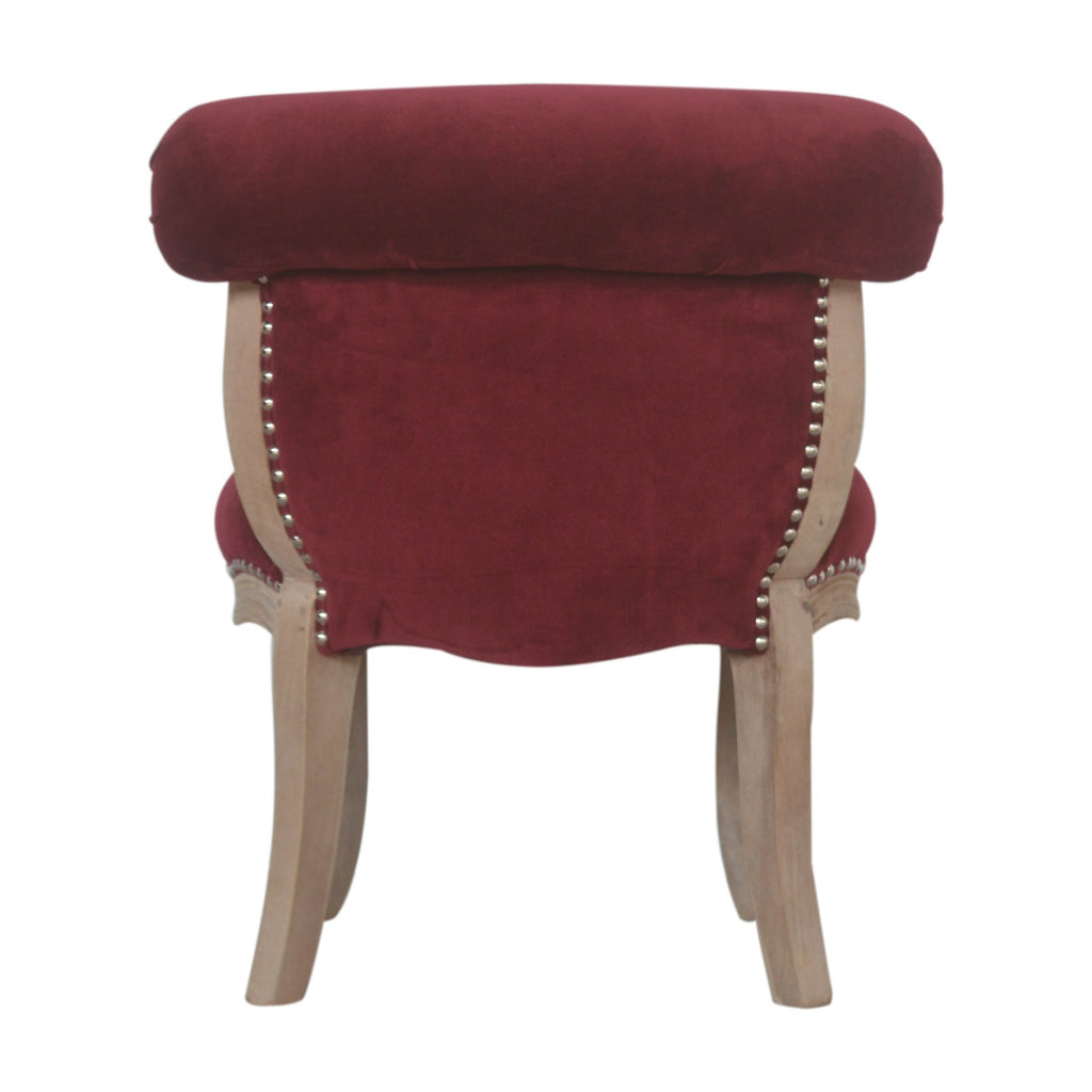Heritage Collection Wine Red Velvet Studded Chair