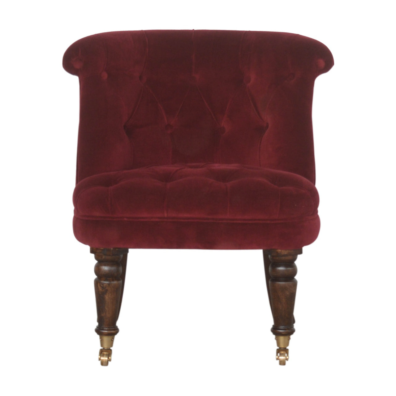 Heritage Collection Wine Red Velvet Accent Chair