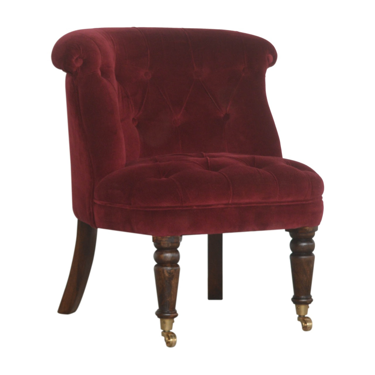 Heritage Collection Wine Red Velvet Accent Chair