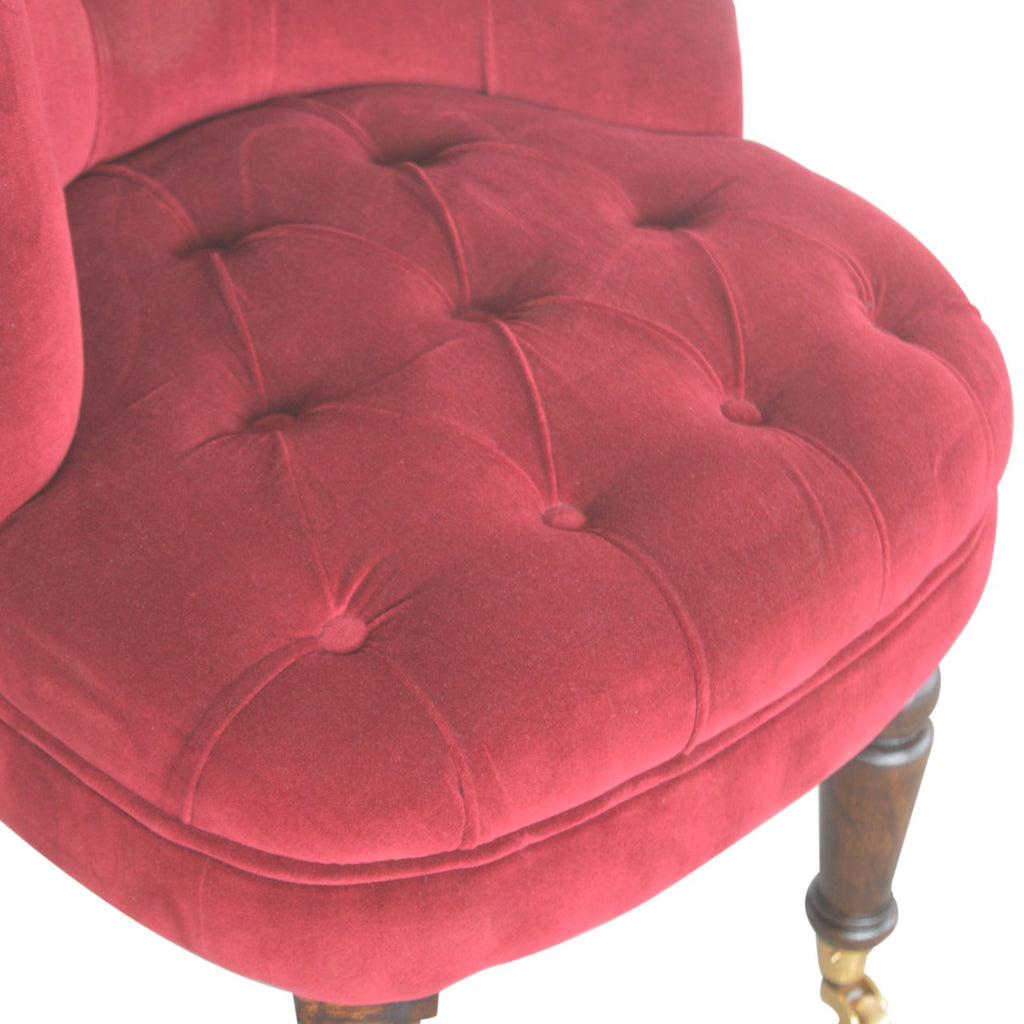 Heritage Collection Wine Red Velvet Accent Chair