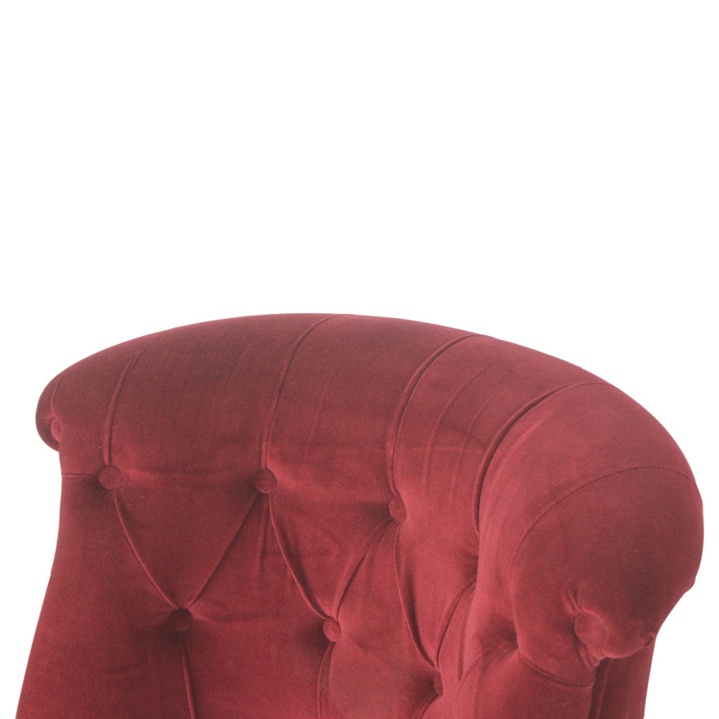 Heritage Collection Wine Red Velvet Accent Chair