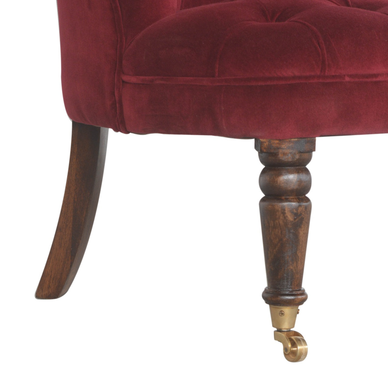 Heritage Collection Wine Red Velvet Accent Chair
