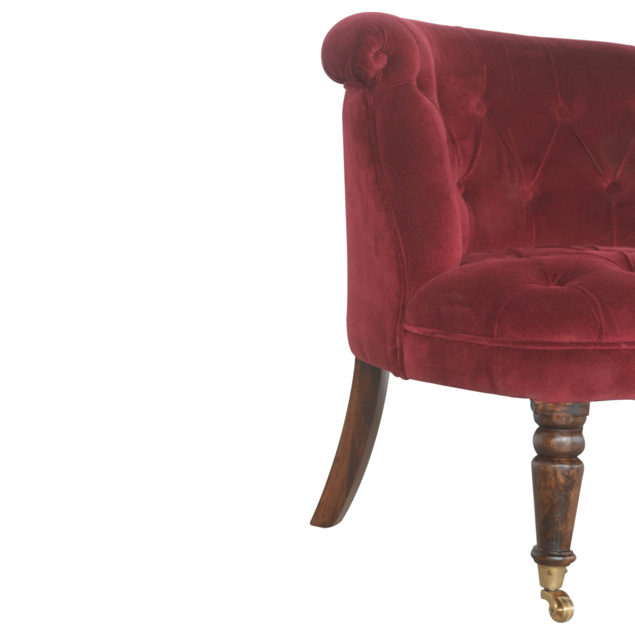 Heritage Collection Wine Red Velvet Accent Chair