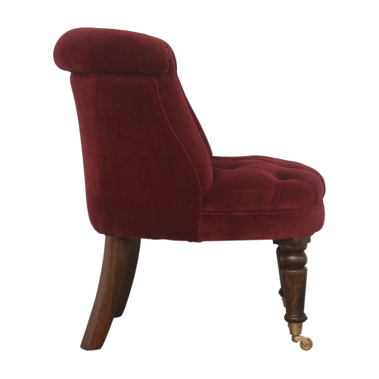 Heritage Collection Wine Red Velvet Accent Chair