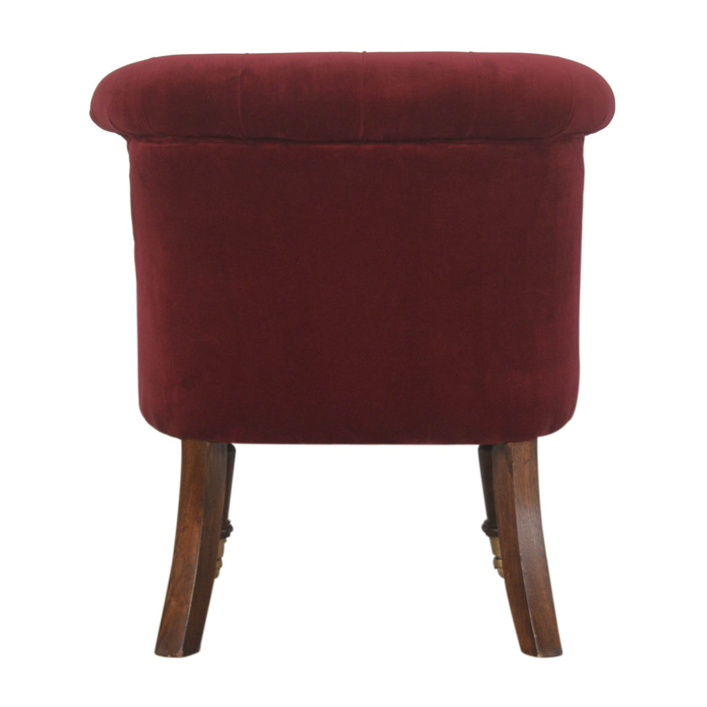 Heritage Collection Wine Red Velvet Accent Chair