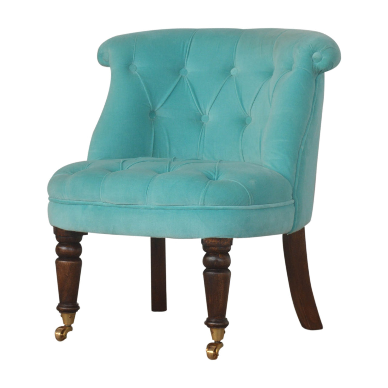 Heritage Collection Turquoise Velvet Accent Chair